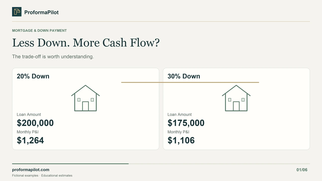 Less Down. More Cash Flow?: The trade-off is worth understanding.