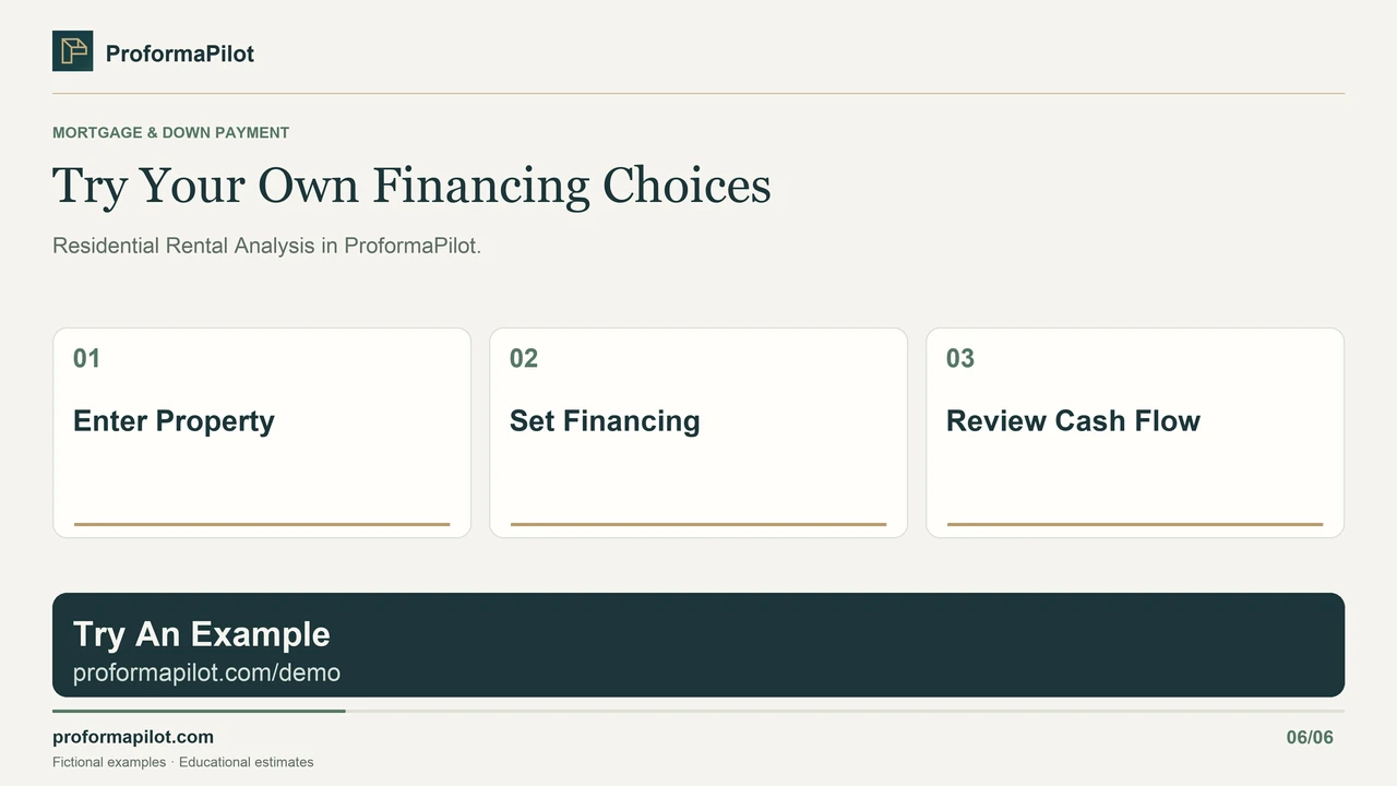 Try Your Own Financing Choices: Residential Rental Analysis in ProformaPilot.