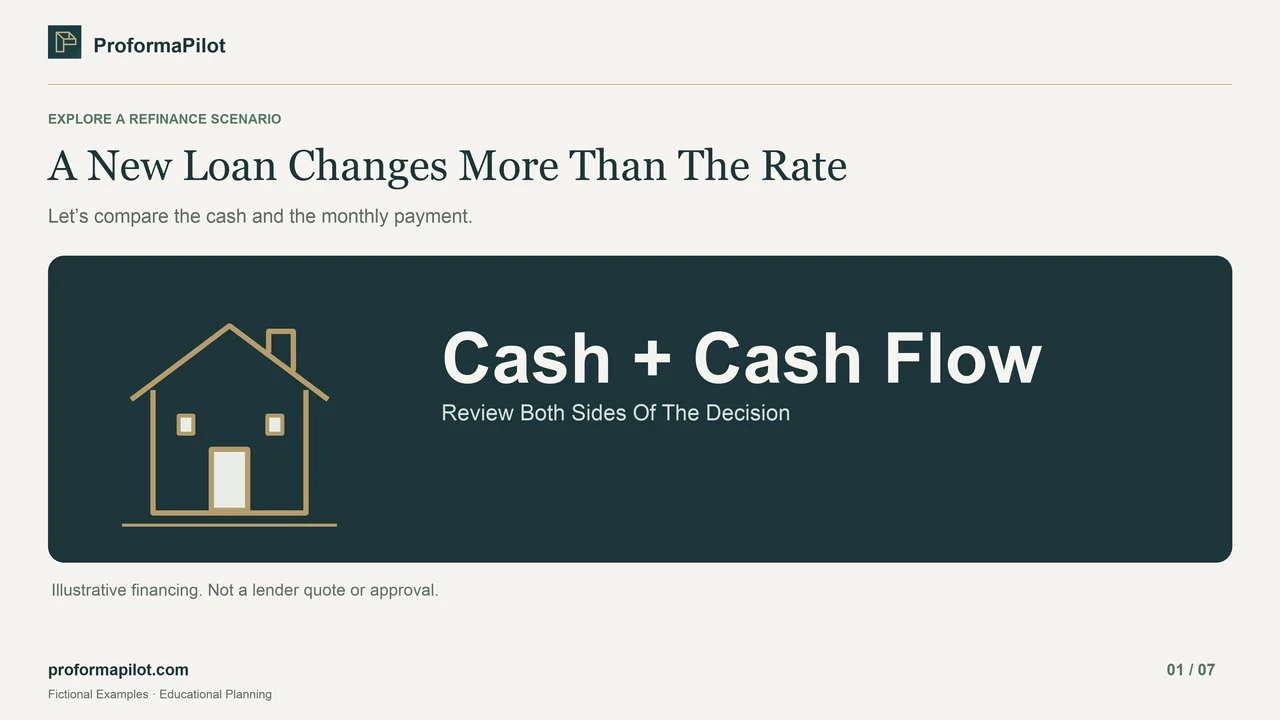 A New Loan Changes More Than The Rate: Let’s compare the cash and the monthly payment.