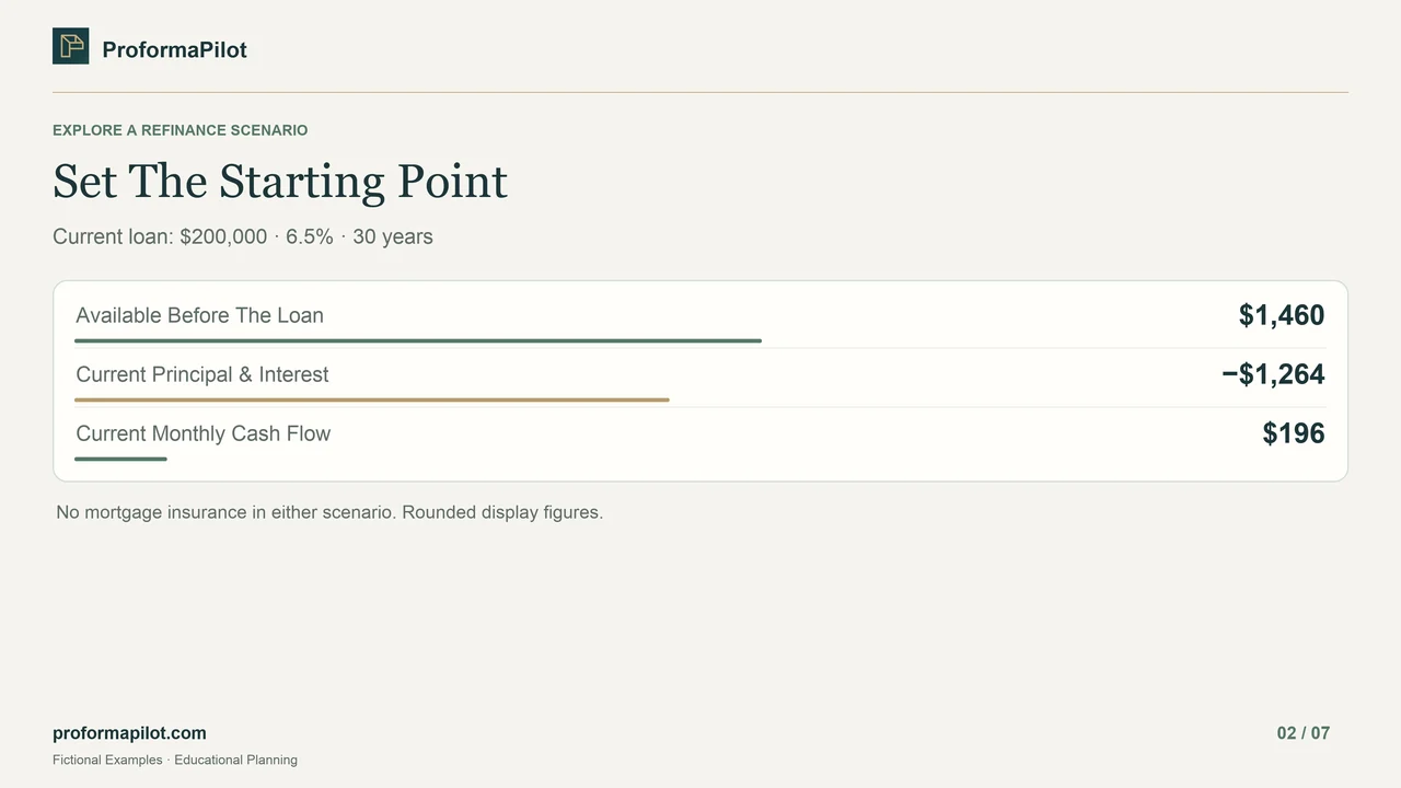 Set The Starting Point: Current loan: $200,000 · 6.5% · 30 years